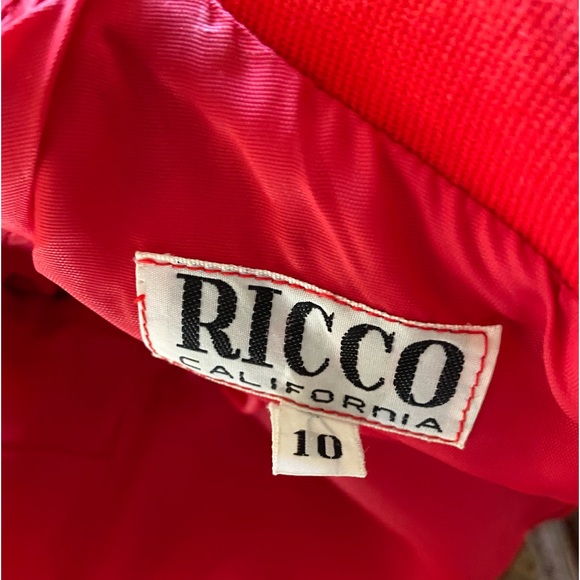 Beautiful Vintage Bright Red Ricco California Dress - Picture 9 of 10